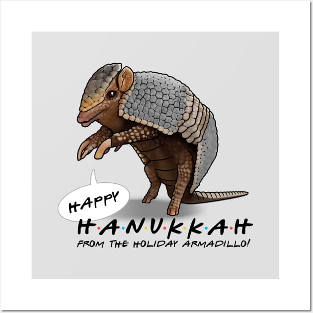 Happy Hanukkah from holiday armadillo Wall Art by FbsArts